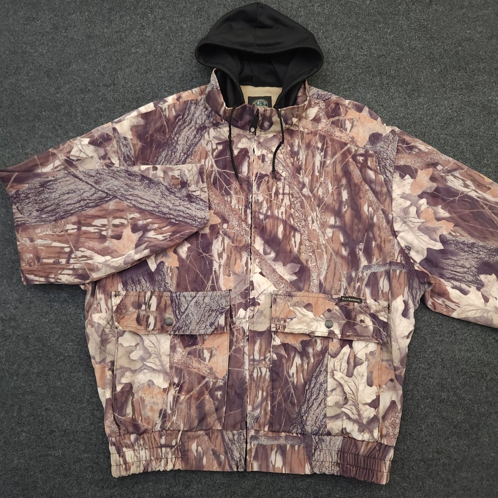 Vintage Key Outdoor Jacket Men XL Wolf Mountain Huntingwear Tree Camo Camouflage